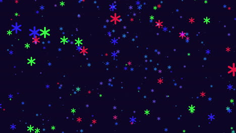 Vibrant-pattern-of-colorful-stars-a-captivating-display-of-red,-blue,-green,-and-yellow