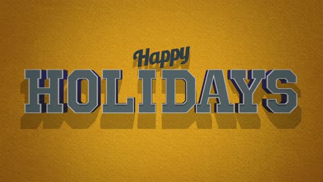 Vintage-style-Happy-Holidays-text-on-yellow-background-exudes-festive-joy