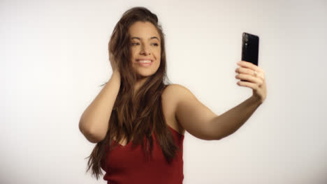 Young-Woman-Poses-for-Selfie
