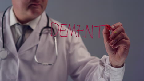Doctor-Writing-The-Word-Dementia