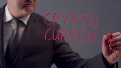 Businessman-Writes-The-Term-Crypto-Currency
