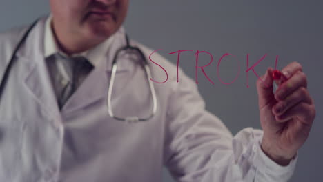 Doctor-Writing-the-Word-Stroke