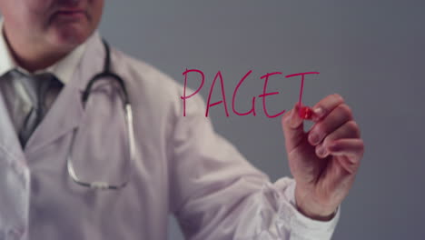 Doctor-escribiendo-la-palabra-Paget&#39;s
