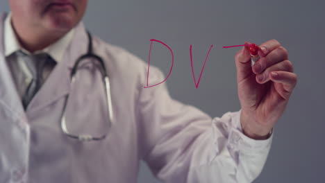 Doctor-Writing-the-Term-DVT