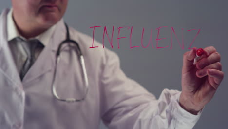 Doctor-Writing-the-Word-Influenza