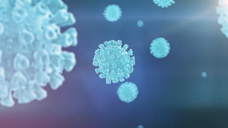 Coronavirus-Zelle-In-Blau-Zoomen