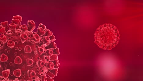 Coronavirus-Zellen-Drehen-Konzept-Rot
