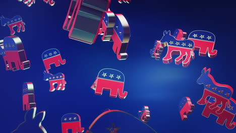 US-Präsidentschaftswahl-2020-Regnet-Logos-Motion-Graphic-3d