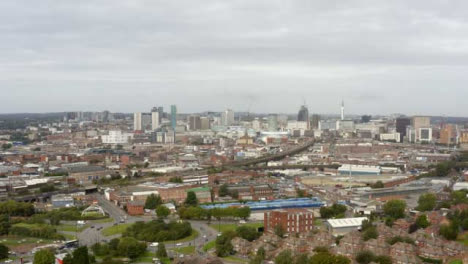 Drone-Shot-Looking-Over-Birmingham-City-Skyline-In-England-02