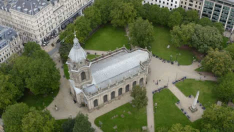 Drone-Shot-Orbiting-St-Philip's-Cathedral-In-Birmingham