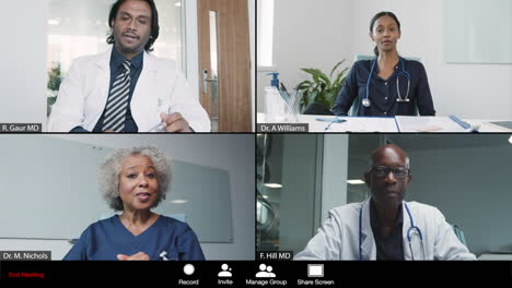 Middle-Aged-Female-Doctor-Gives-Good-News-During-Video-Meeting