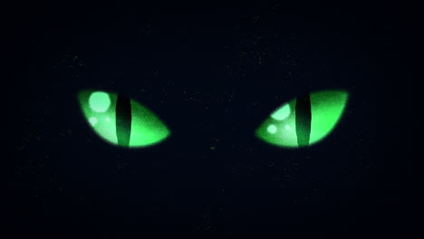 Green-Cats-Eyes-In-Darkness-Animated-Motion-Graphic-with-Matte