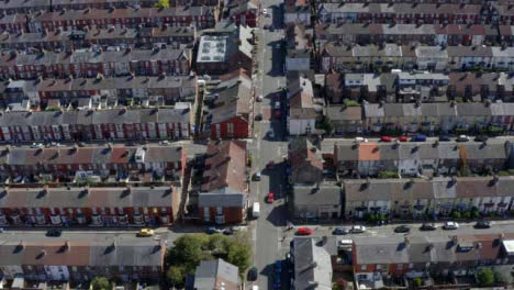 Drone-Shot-Tracking-Van-Across-Wavertree-Housing-Estate