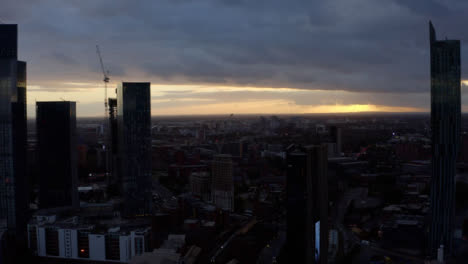 Drone-Shot-Panning-Towards-Buildings-In-Manchester-City-Centre