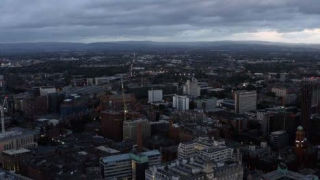 Drone-Shot-Approaching-Buildings-In-Manchester-City-Centre