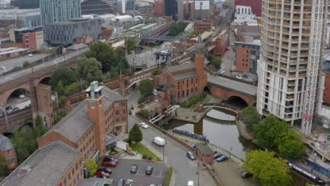 Drone-Shot-Orbiting-Castlefield-Canals-02