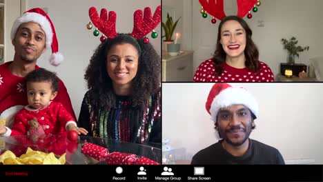 3-Way-Split-Screen-Group-Video-Christmas-Call-Amongst-Friends-and-Young-Family