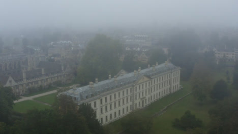 Drone-Shot-Orbiting-Buildings-In-Misty-Oxford-04