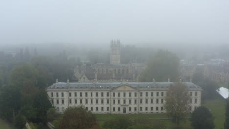 Drone-Shot-Pulling-Up-Buildings-In-Misty-Oxford-01