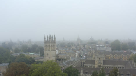Drone-Shot-Orbiting-Buildings-In-Misty-Oxford-11
