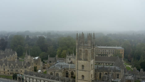 Drone-Shot-Pulling-Away-From-Buildings-In-Misty-Oxford-09
