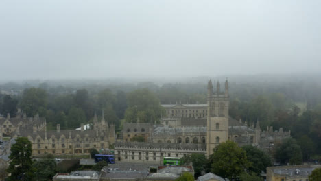 Drone-Shot-Approaching-Misty-Oxford-Skyline