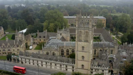 Drone-Shot-Orbiting-Buildings-In-Misty-Oxford