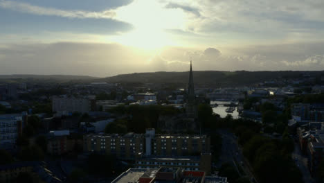 Drone-Shot-Moving-Across-Buildings-In-Bristol-02
