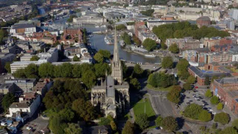 Drone-Shot-Orbiting-St-Mary-Redcliffe-Church-09