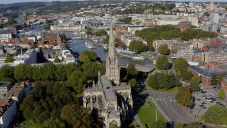 Drone-Shot-Orbiting-St-Mary-Redcliffe-Church-10