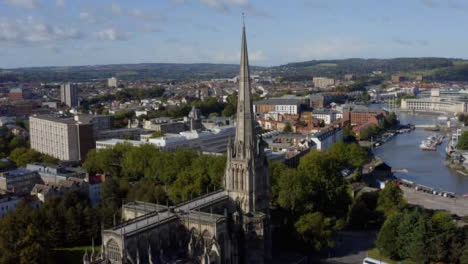Drone-Shot-Approaching-St-Mary-Redcliffe-Church