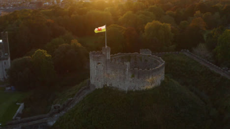 Drone-Shot-Orbiting-Cardiff-Castle-02