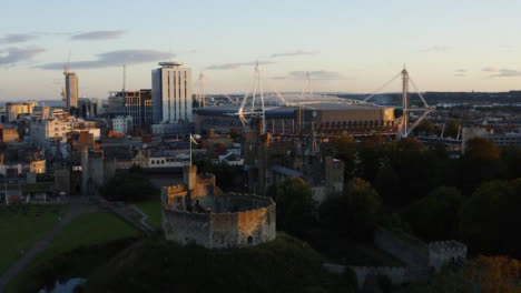 Orbiting-Drone-Shot-Pulling-Away-From-Cardiff-Castle-01