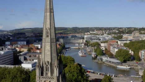 Drone-Shot-Orbiting-Spire-of-St-Mary-Redcliffe-Church-Long-Version