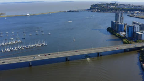 Drone-Shot-Pulling-Away-from-Cardiff-Bay-Link-Road-Bridge-Long-Version