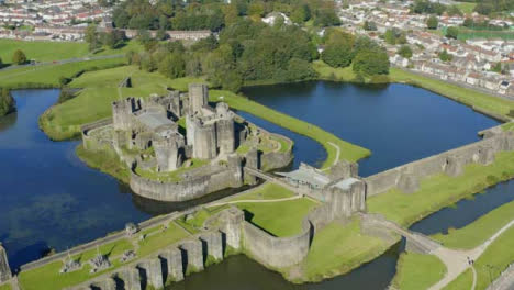 Drone-Shot-Orbiting-Around-Caerphilly-Castle-In-Wales-Short-Version-1-of-2