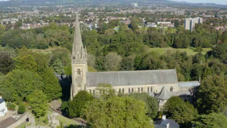 Drone-Shot-Orbiting-Cardiffs-Llandaff-Cathedral-In-Wales-Short-Version-1-of-2
