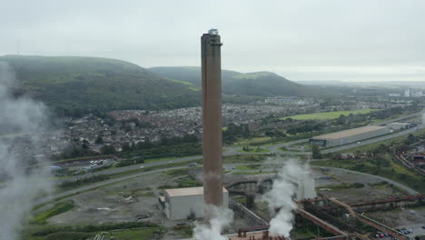 Drone-Shot-Orbiting-Port-Talbot-Steel-Manufacturing-Plant-07