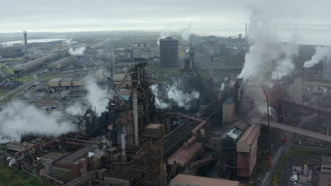 Drone-Shot-Orbiting-Port-Talbot-Steel-Manufacturing-Plant-08