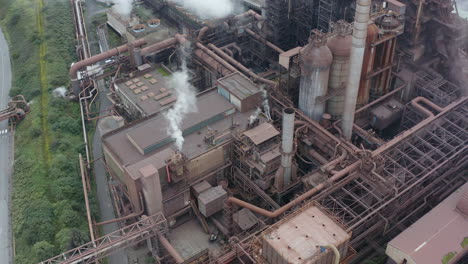 Drone-Shot-Orbiting-Port-Talbot-Steel-Manufacturing-Plant-09