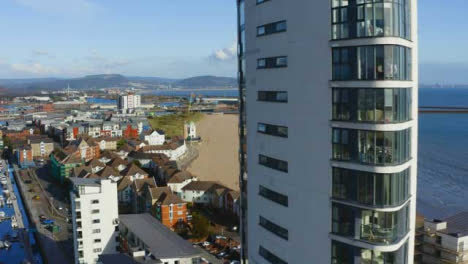 Drone-Shot-Flying-Past-Meridian-Tower-In-Swansea-01