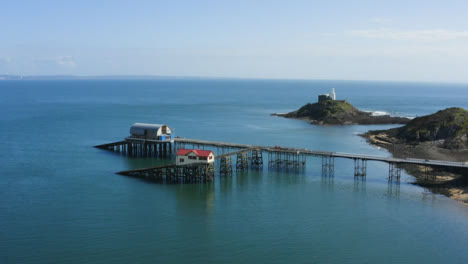 Drone-Shot-Orbiting-Mumbles-Pier-In-Swansea-02