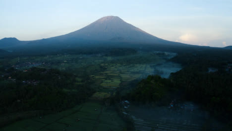 Drone-Shot-Tilting-Up-and-Looking-at-Mount-Agung-Volcano