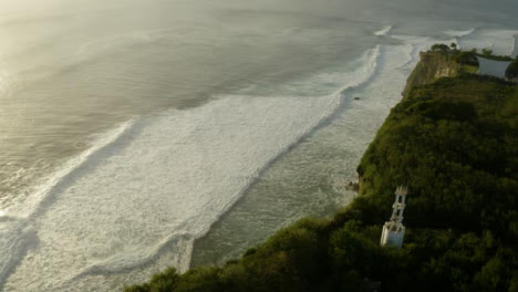 Drone-Shot-Flying-Over-Coast-of-Uluwatu-