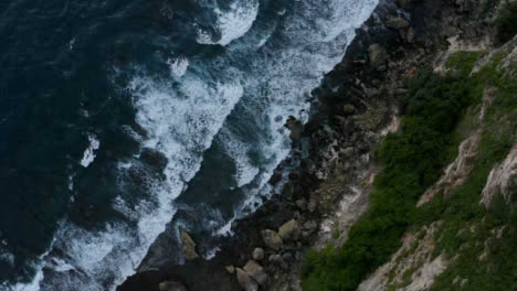 Drone-Shot-Ascending-Above-Uluwatu-Coast-Waves-