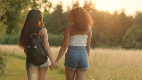 Tracking-Shot-Following-a-Homosexual-Couple-Walking-at-Sunset