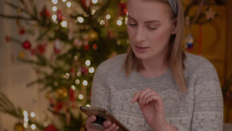 Mujer-Positiva-Video-Chat-Navidad-Smartphone-2
