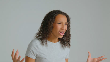 Tracking-Shot-Approaching-Young-Adult-Woman-Shouting-Off-Camera