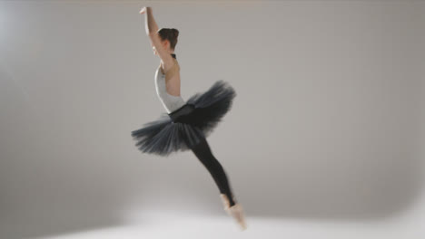 Wide-Shot-of-a-Ballet-Dancer-Dancing-in-Black-Tutu