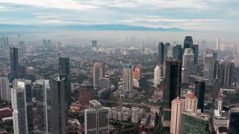 Drone-Shot-of-Skyscrapers-in-Jakarta